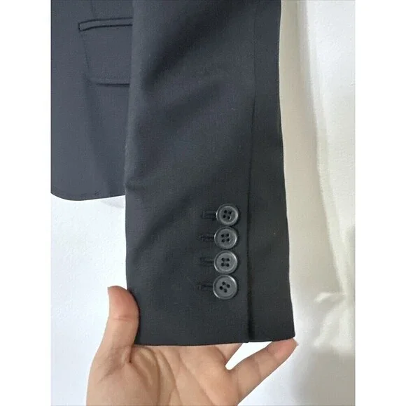 J Crew Wool Blazer Womens Two Button Career Black Size 10 Fully Lined. - Picture 5 of 10